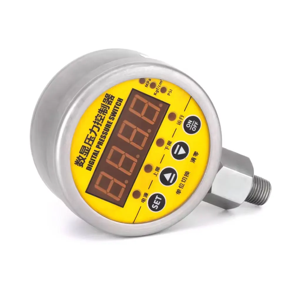 Stainless Steel High Precision 0.5% FS 4 Digital Light Emitting Diode Display Adjusting Pump Air Compressor Hydraulic Control