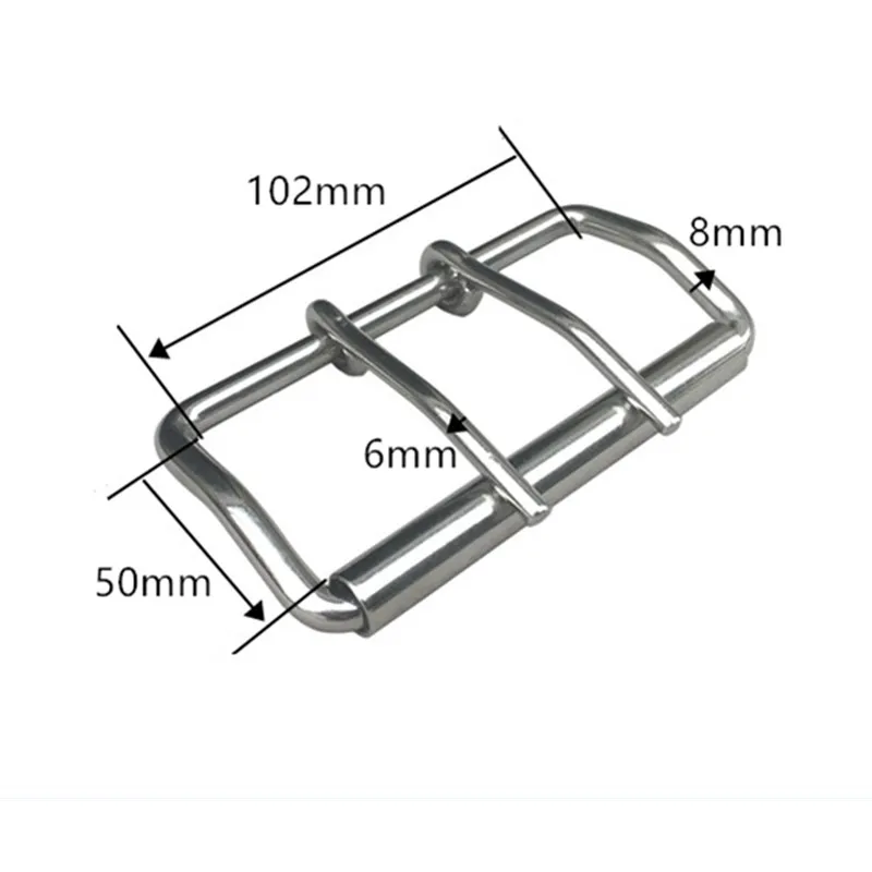 2pcs Weightlifting Belt Buckle Stainless Steel Double Pin Buckle 68mm No Allergy Waistband Body-building Belt 102mm