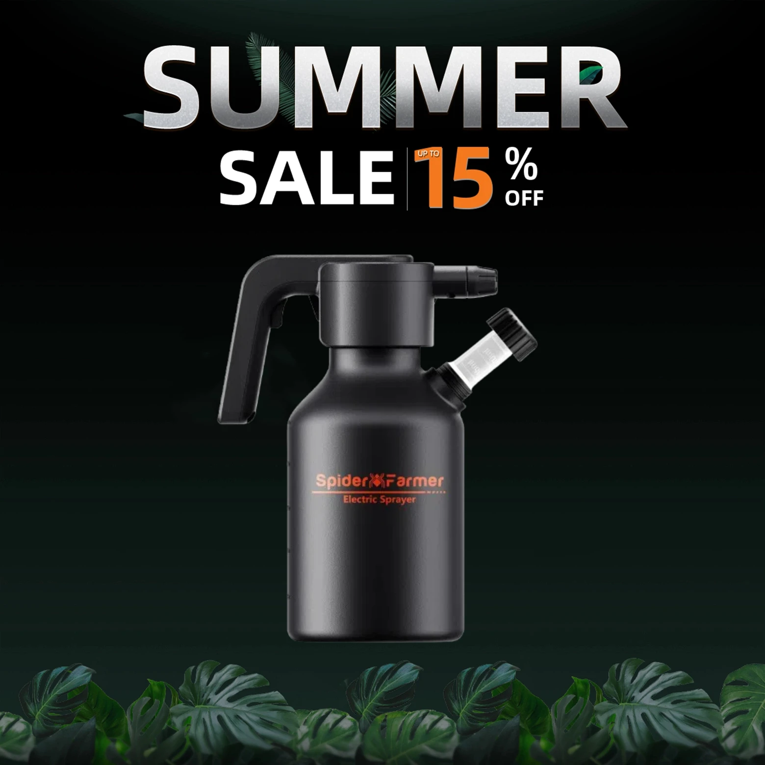 Spider Farmer Electric Spray Bottle 2L, Type-C Rechargeable Plant Sprayer, Automatic Mister with Measuring Cup & Quick Refill