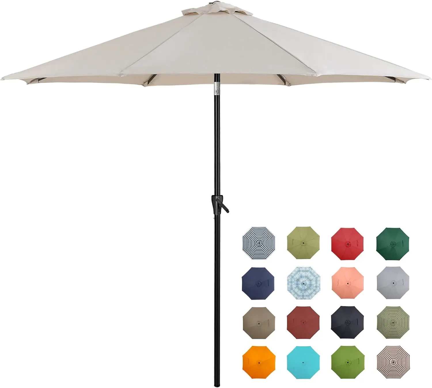 

Market Outdoor Table Umbrella with Push Button Tilt and Crank,Large Sun Umbrella with Sturdy Pole&Fade resistant canopy