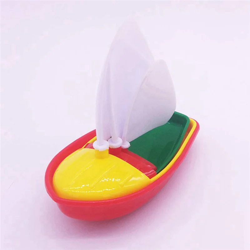 A63T-6Pcs Bath Boat Plastic Sailboats Bathtub Sailing Boat For Kids (Multicolor Small+Middle+Large Size)