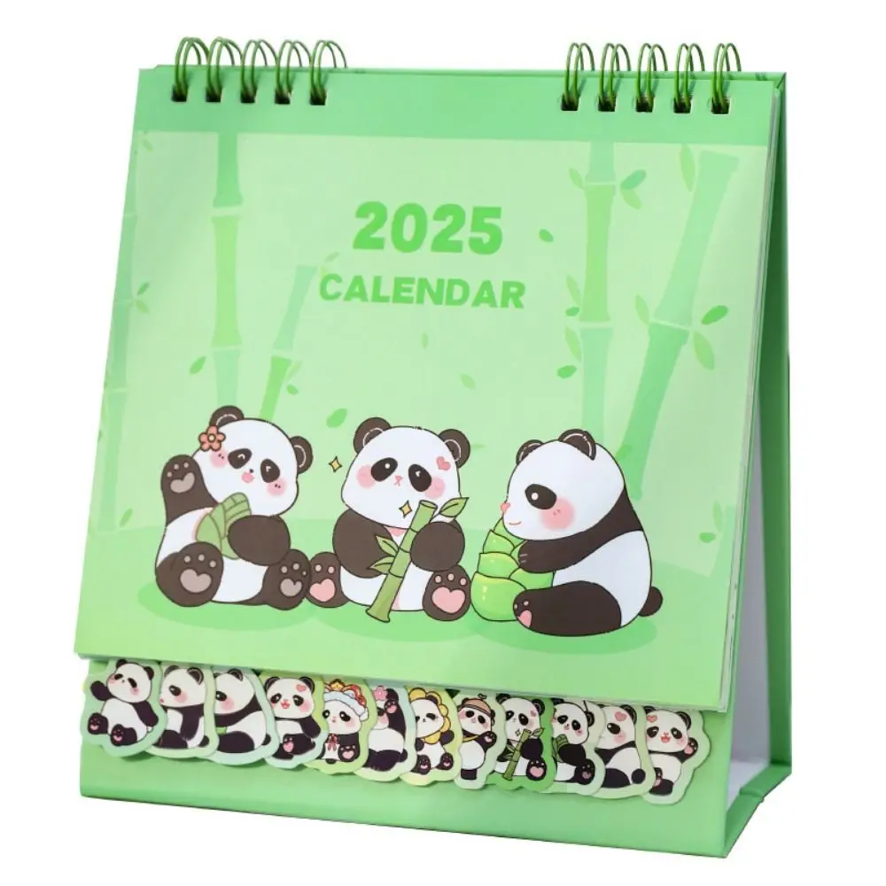 Kalendar Panda Calendario de animales de pie Flip Organización Capybara Calendario de escritorio para hacer lista Planificación 2025 Calendario Adornos