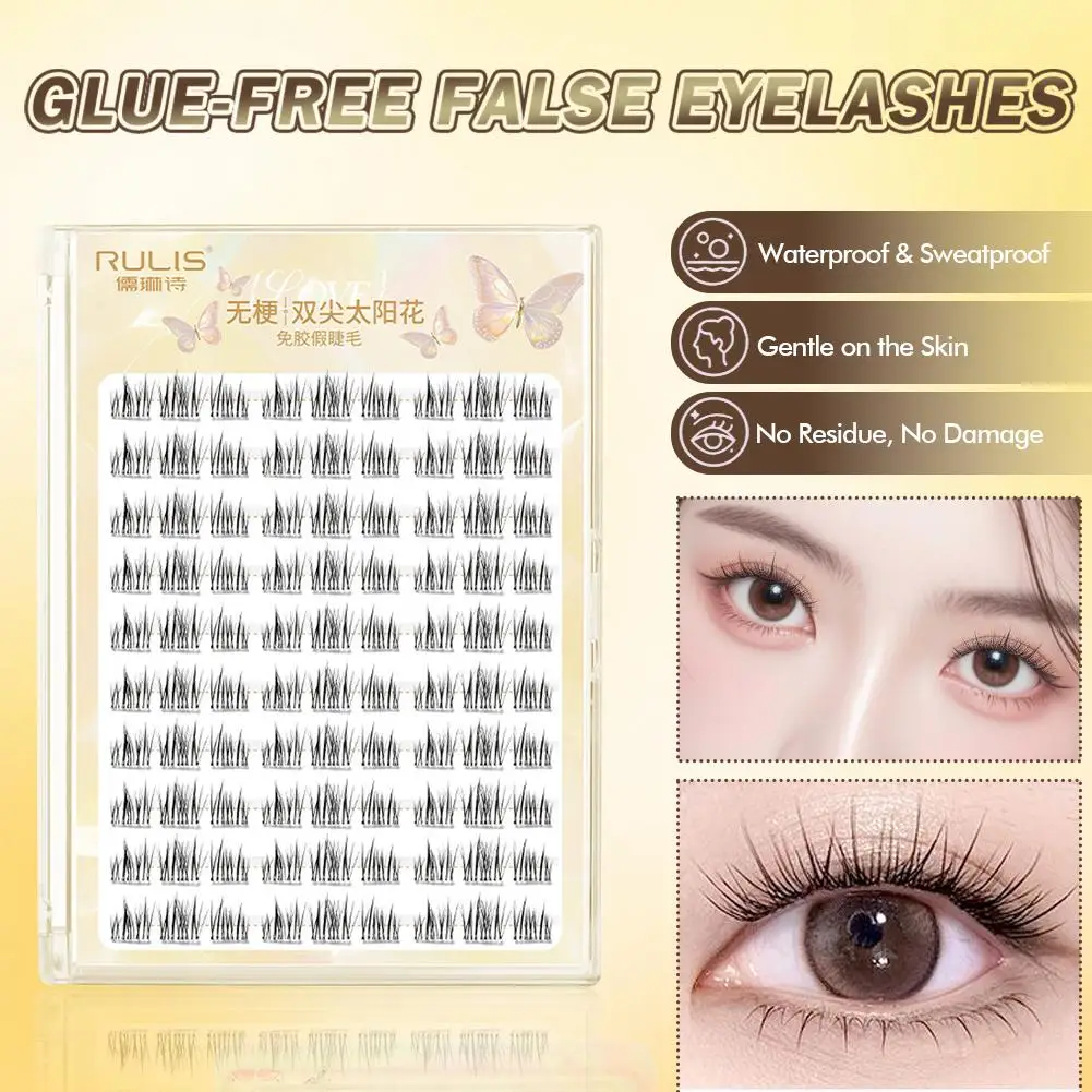 خالية من الغراء عباد الشمس الرموش الصناعية مجزأة واحدة عصرفة الطبيعية طويلة أنيمي العين رمش تمديد ماكياج المهنية #2