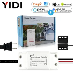 Tuya WiFi Smart Garage Door Controller Opener Monitor Sensor Detector, Smarphone Wireless Remote Voice Control Alexa Google Home