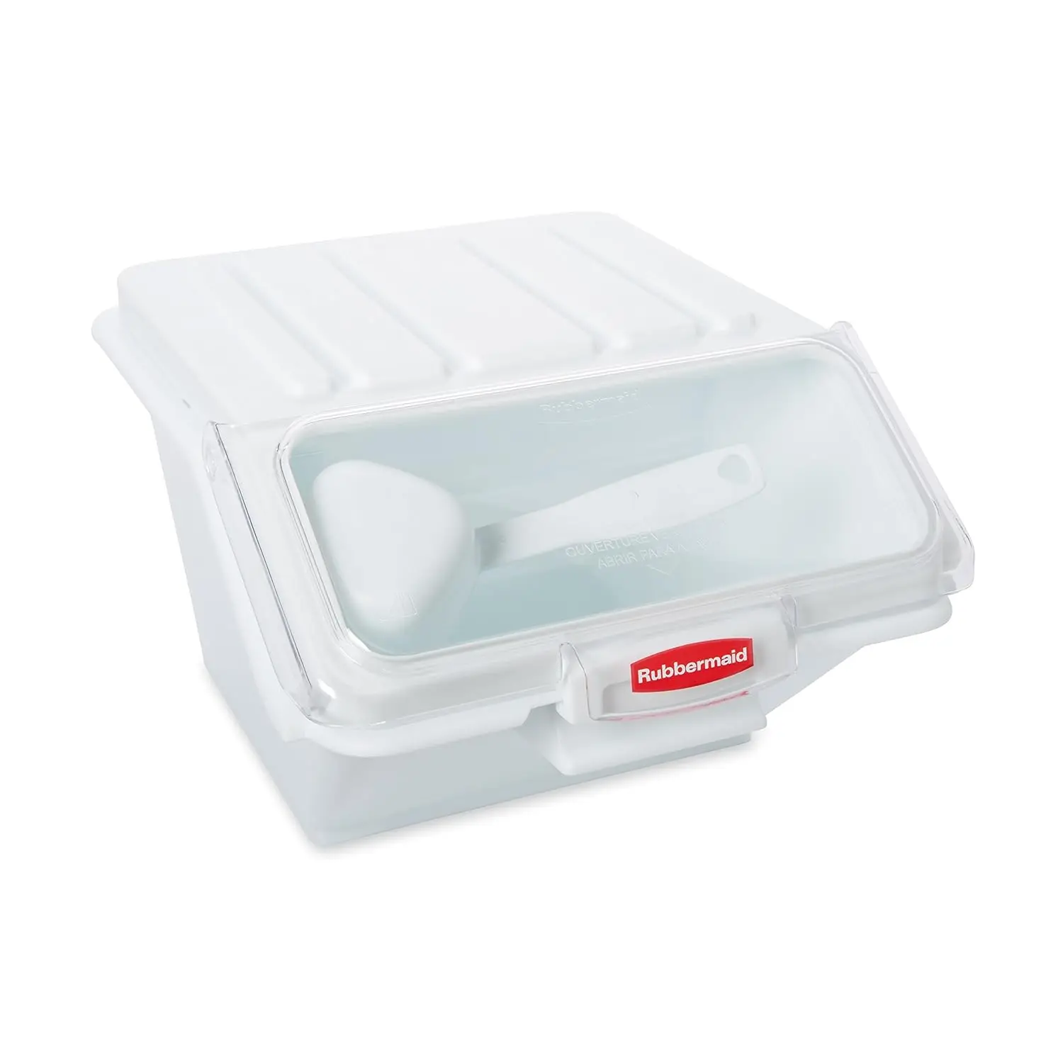 

40-Cup Food Storage Bin with Scoop for Sugar Grains Rice Baking Supplies White Kitchen Container