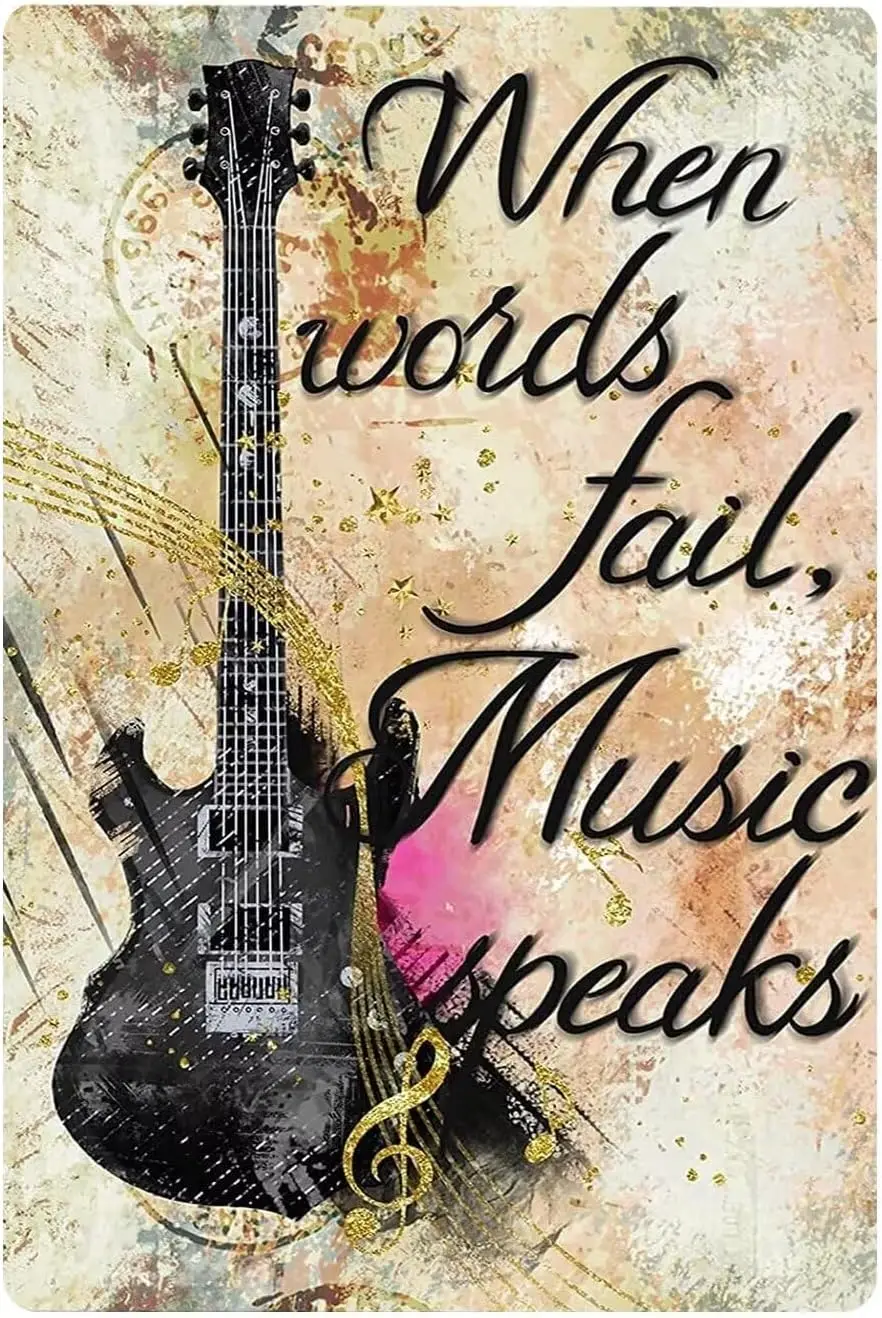 Guitar Music 500 Pieces Wooden Jigsaw Puzzles for Adults- When Words Fail Music Speaks Musical Notes Suitable for All Puzzle Ent