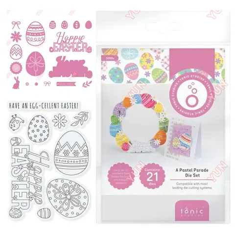2025 새로운 다이 및 스탬프 부활절 달걀 파스텔 퍼레이드 공예 다이 컷 스탬프 세트 DIY Scrapbooking 인사말 카드 선물 상자 큰 금형