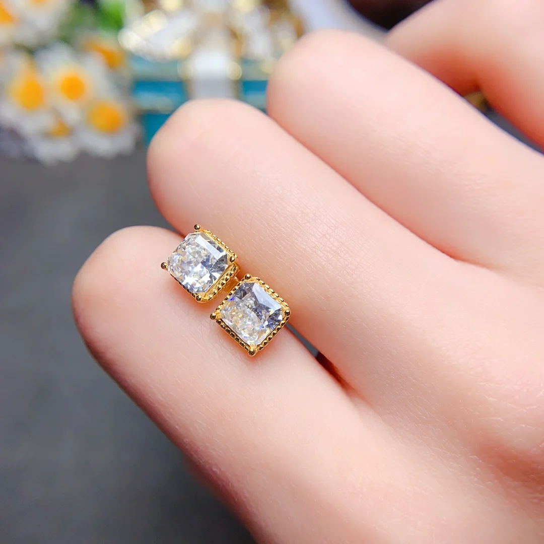 

100% 925 Sterling Silver VVS1 D Color Round Cut 1CT 6.5 MM Moissanite Diamond Ear Stud Earrings Jewelry for Women