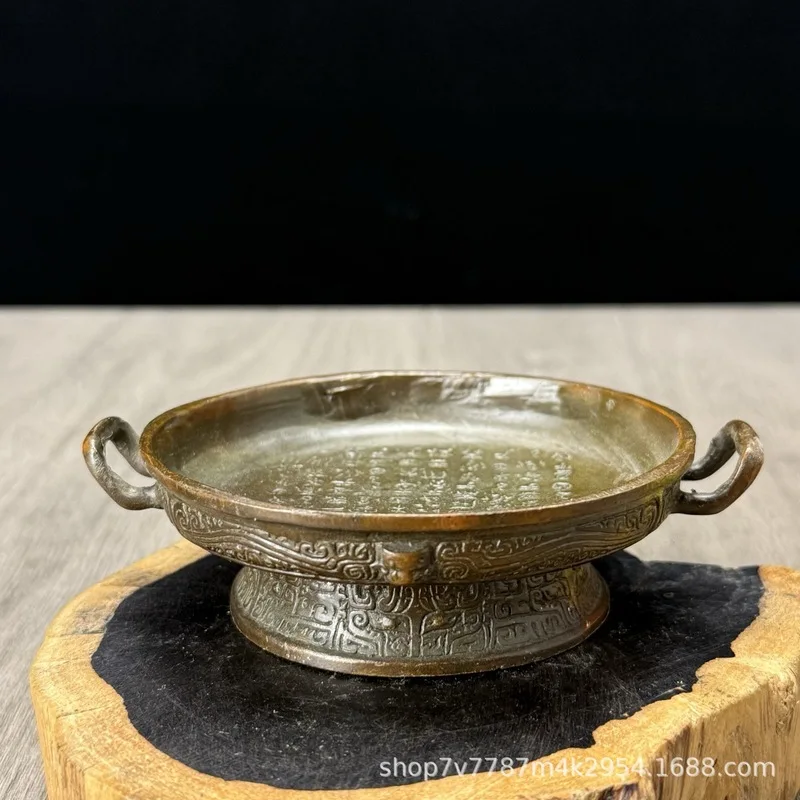 Brass alloy craft double-handled tray home decoration ornament