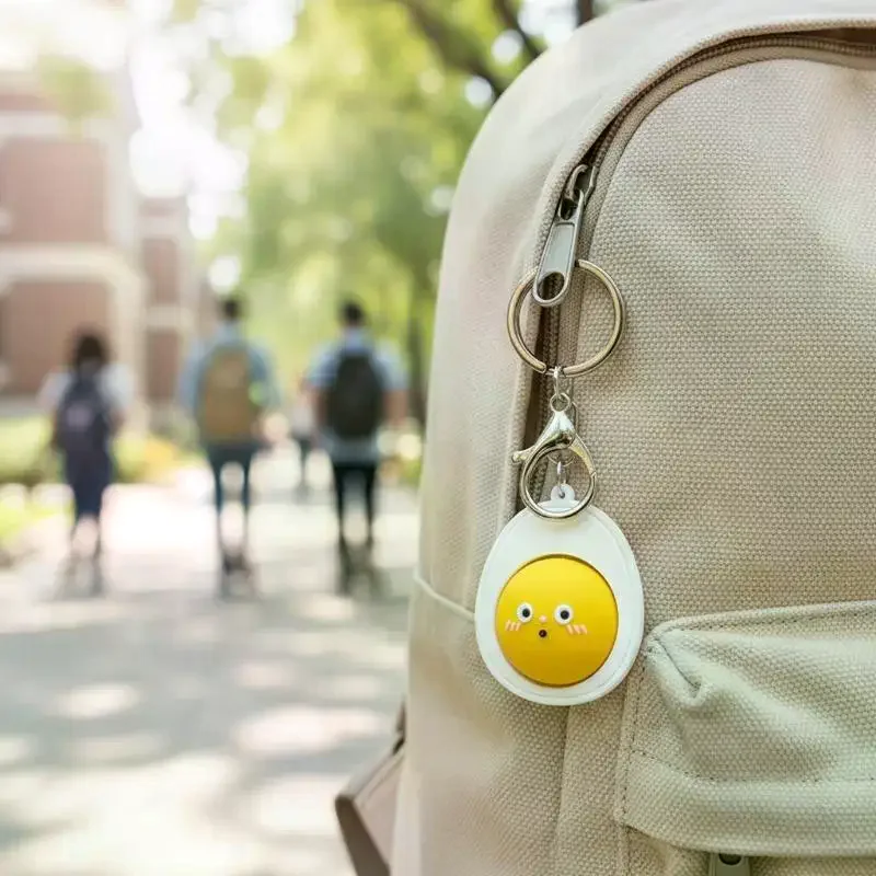 1/2Pcs Simulation Mini Cartoon Egg Button Keychain Stress Relief Clicker Pendant Decompression Keyring Backpack Hanging Decor