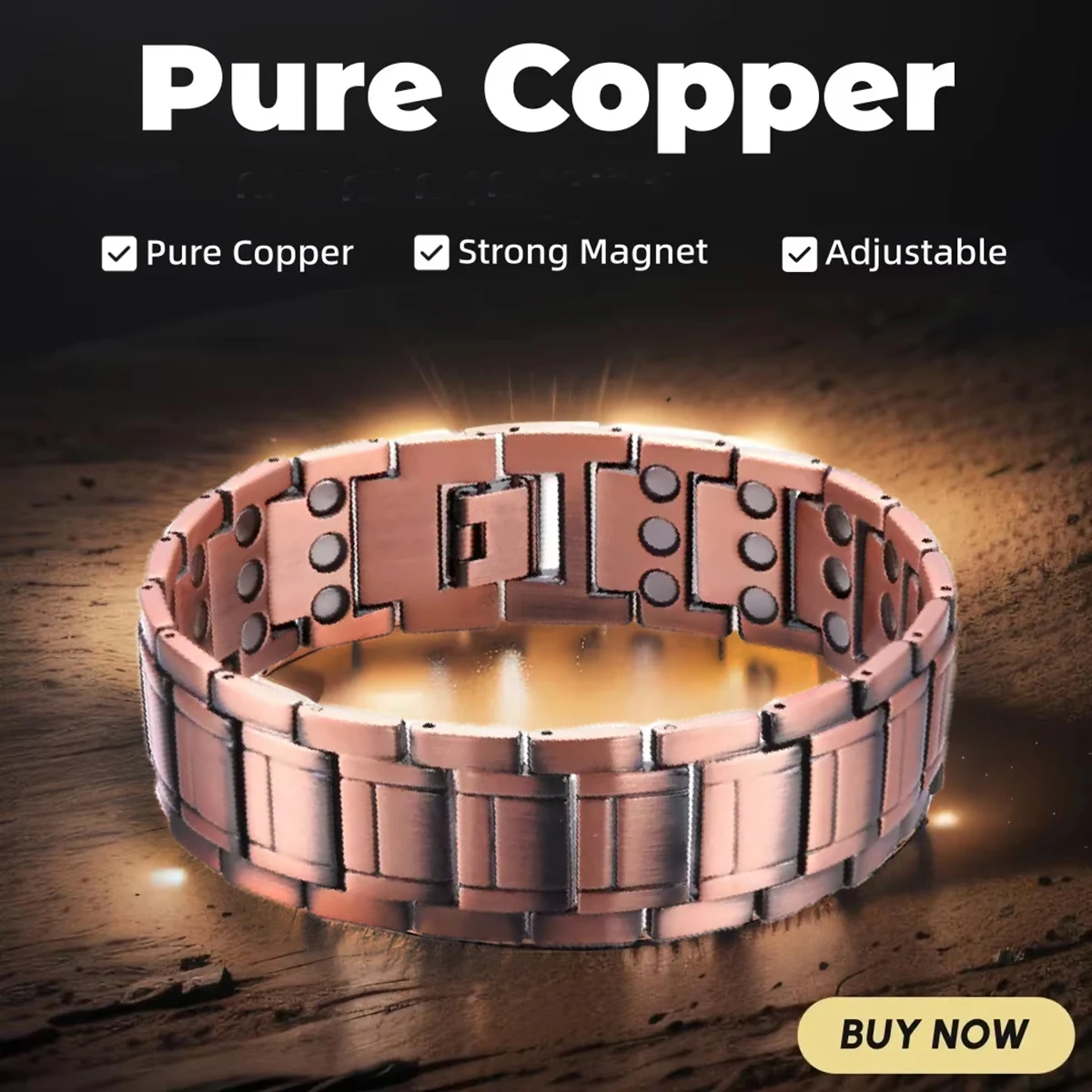 Men Pure Copper Bracelet for Men  Pure Copper Magnetic Link Bracelets  Health Energy Germanium Magnetic Bracelet  Jewelry Gi