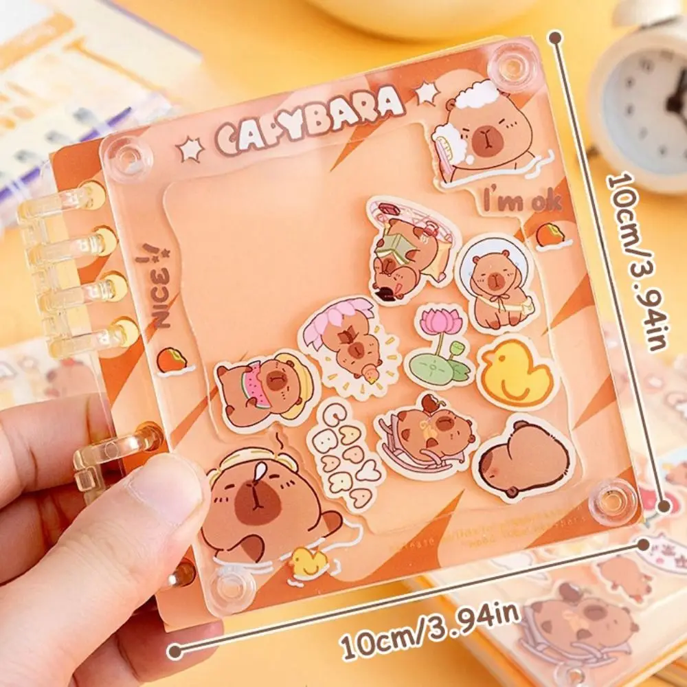Portable Acrylic Shaking Capybara Book Hand Ledger Memorandum Capibara Pocket Book Loose-leaf DIY Kapibara Notebook Study