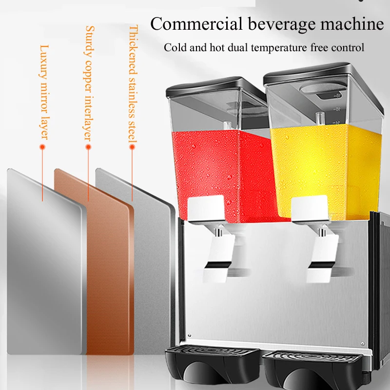 

Commercial Self-Service Beverage Juice Iced Stall Refrigeration Cold Drink Machine Double-Cylinder Three-Cylinder