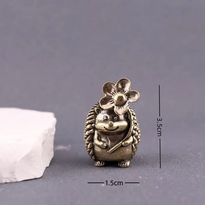 Miniatur-Igel-Ornament aus Messing, Metall-Tierstatue, antikes Teetier für die Dekoration von Zuhause, Büro oder Schreibtisch, Geschenk. – Detail 8
