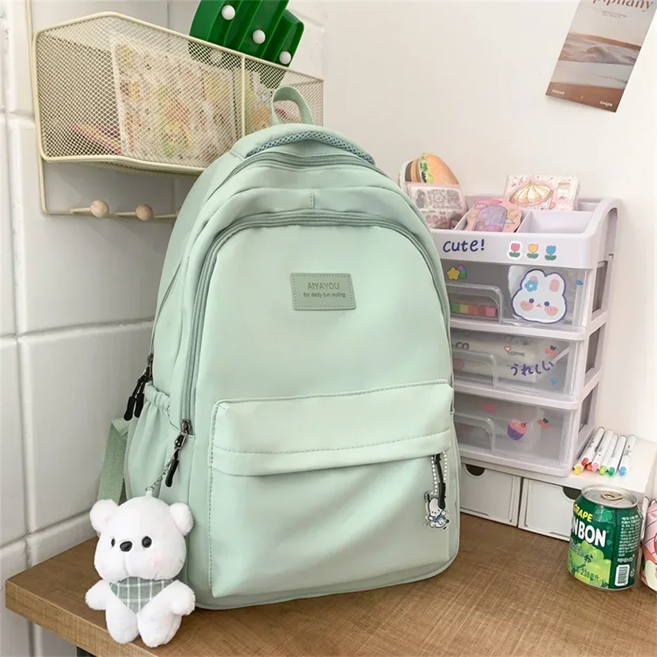 

Fashion Backpack New Women Bagpack Nylon Solid Color Bagpacks for Teenage Girls School Bags Mochilas Rucksacks Bookbag Sac