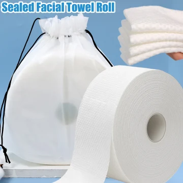 850/170 Sheets Pearl Pattern Face Towel Super Thick Soft and Double Water Absorption Sealed Facial Towel Rolls with Hanging Cord