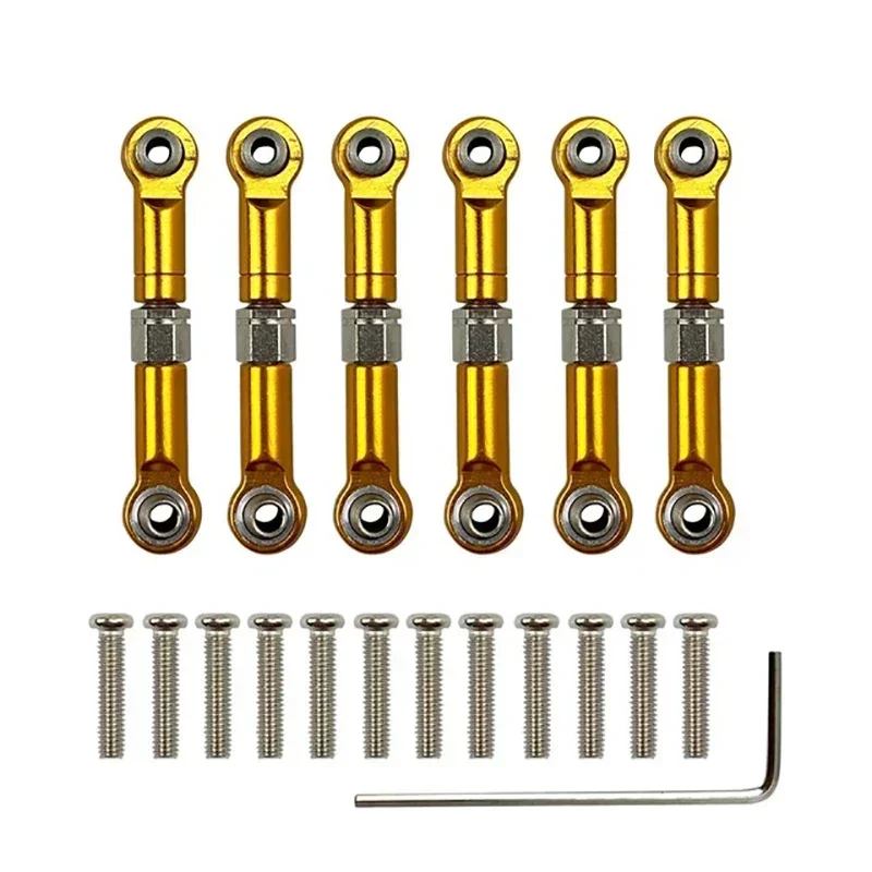 6Pcs Adjustable for Wltoys 1/18 A949 A959 A969 A979 K929 Aluminum Upgrade Spare Parts Metal Linkage Pull Rod Servo Link A959-B