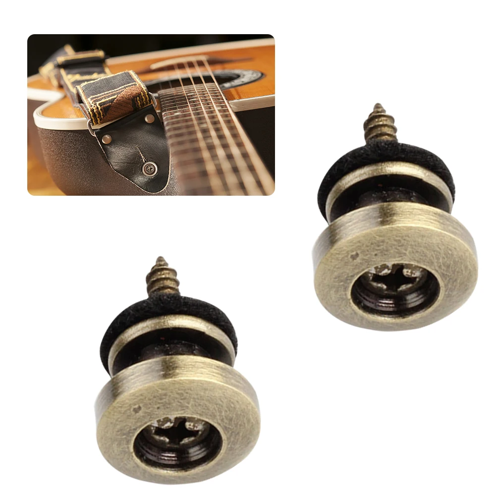 2Pcs Guitar Strap Lock Guitar Strap Button Mushroom Head Guitar Screw End Pin Adjustable Musical Instruments Accessories