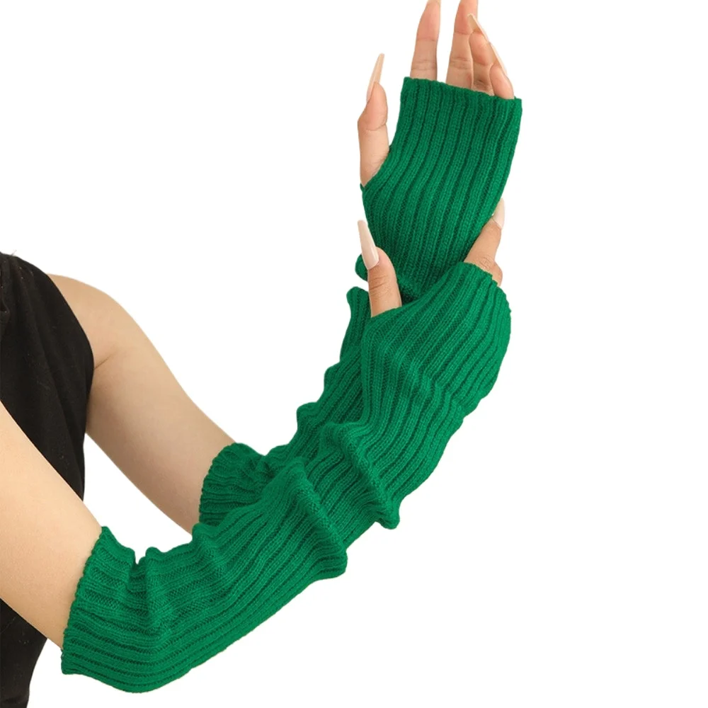 

Arm Warmers Women Winter Long Fingerless Gloves Knitted Wrist Warmers with Thumb Hole Arm Sleeve Pack Long Glove Guantes Mujer