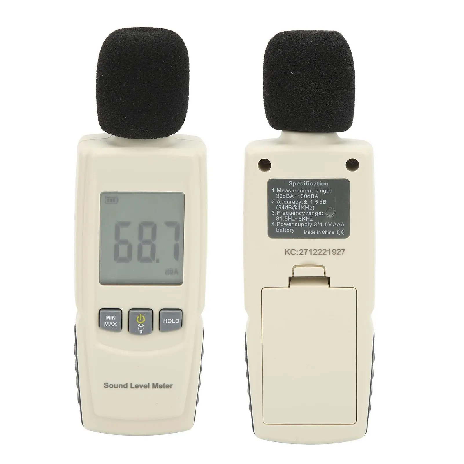 High Digital Decibel Meter 30-130dBA Sound Level Detector Portable SPL Instrument for Noise Measurement