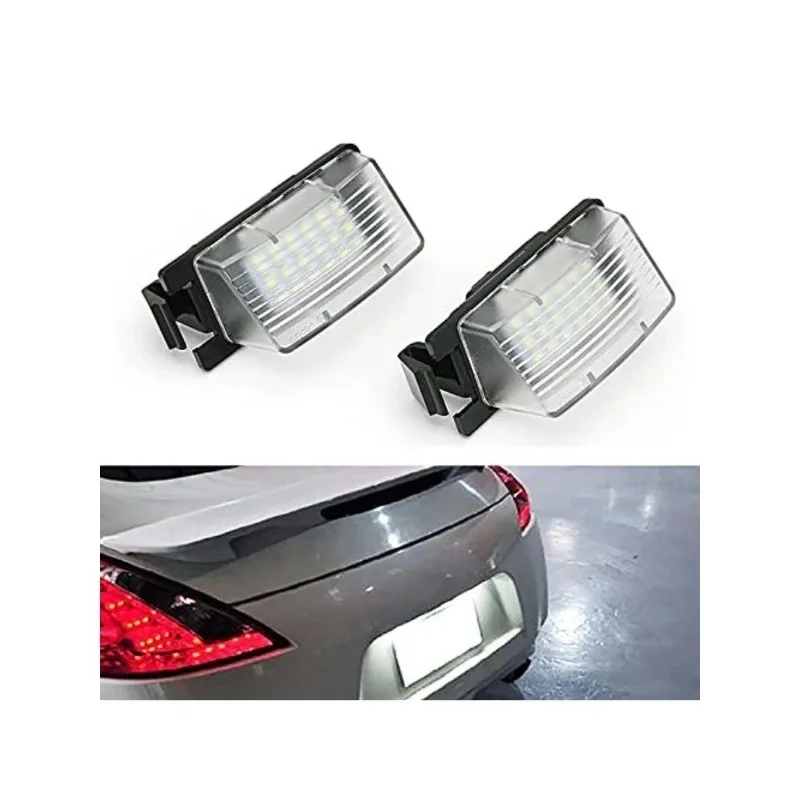 Car LED License Number Plate Lights Lamp Fits for Nissan Versa 4D 5D Livina GTR R35 Cube Z12 370Z Z34 Leaf For Infiniti G35 G37