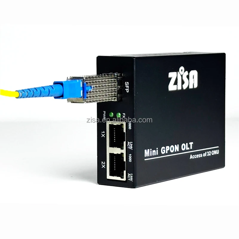 Hot-selling/Best Price Hot Sale ZISA Mini GPON OLT STICK Single Port 1 GPON Port 2*GE Ports Uplink Portable Fiber Optic Equipmen