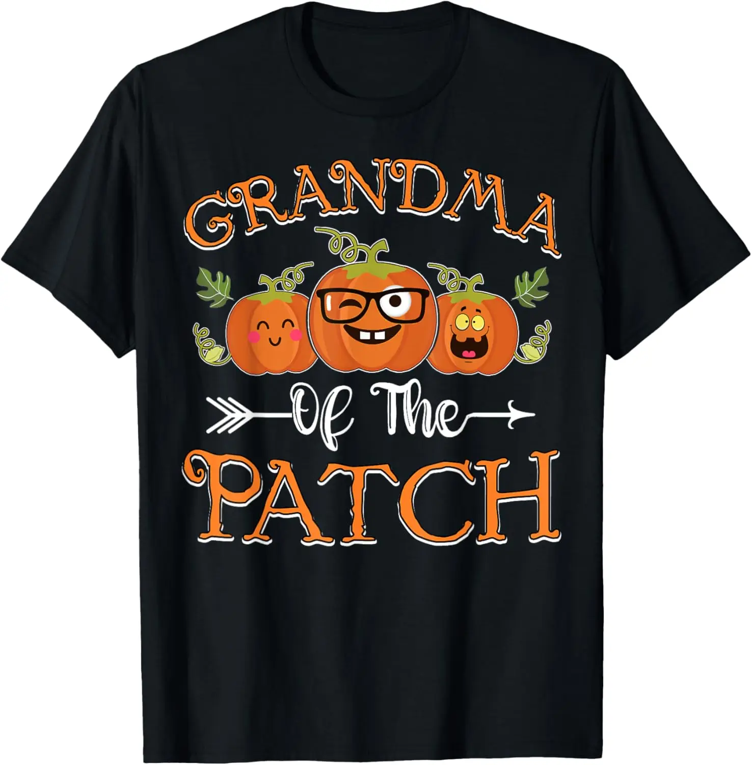 Grandma Of The Patch Pumpkin Cutest Funny Halloween Gift T-Shirt