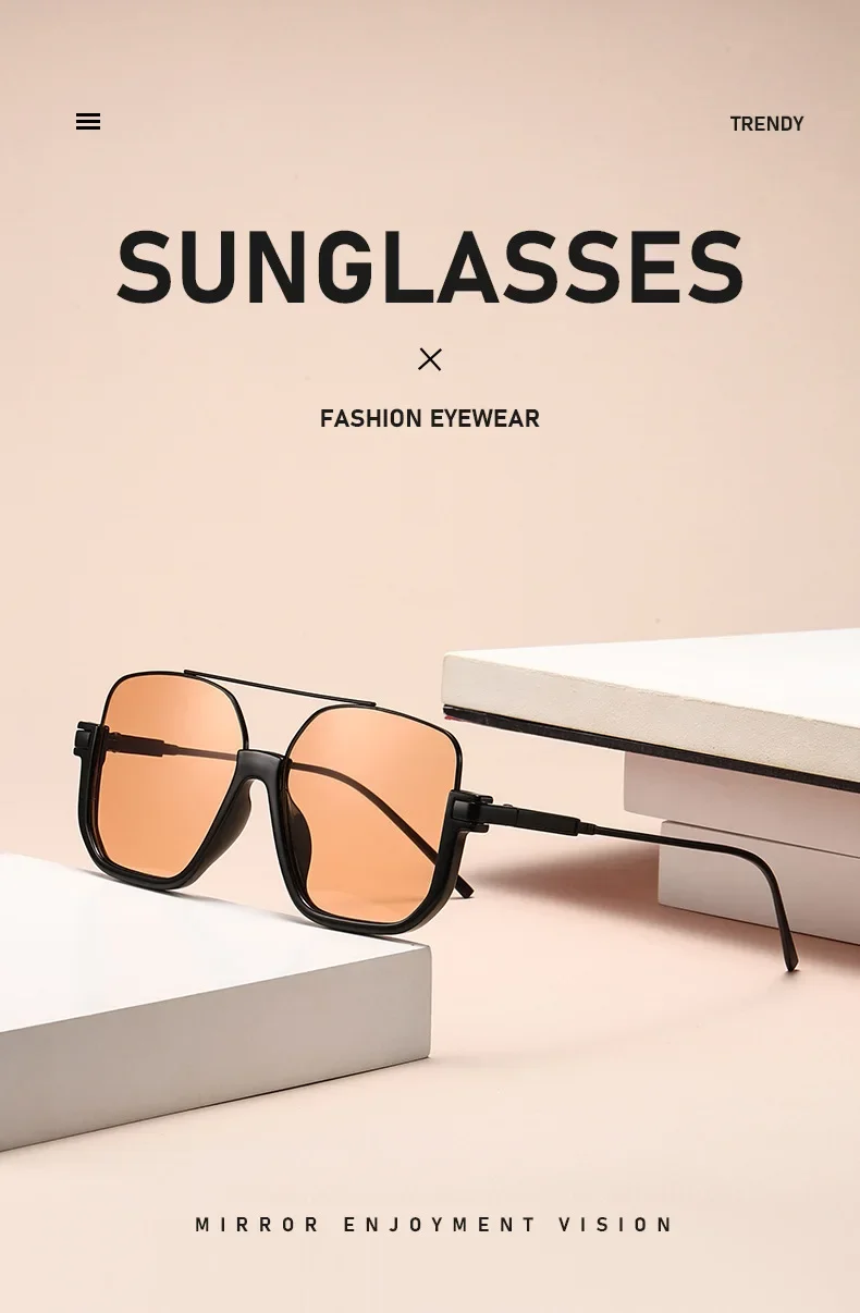 Double-Bridge Half-Frame Sunglasses — product information 7