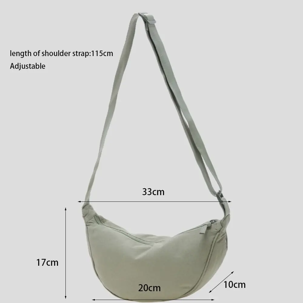 High Quality Casual Style Dumpling Bag Nylon Large Capacity Crossbody Bag Solid Color Underarm Bags Lady image 6