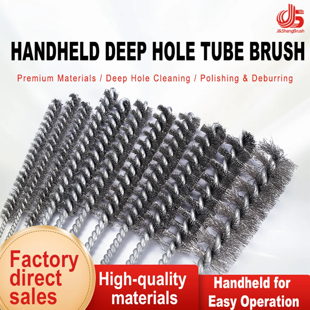 Stainless Steel Twisted Wire Tube Brush Hand Tool for Deep Hole Cleaning Crosshole Deburring Rust Welding Slag Removal