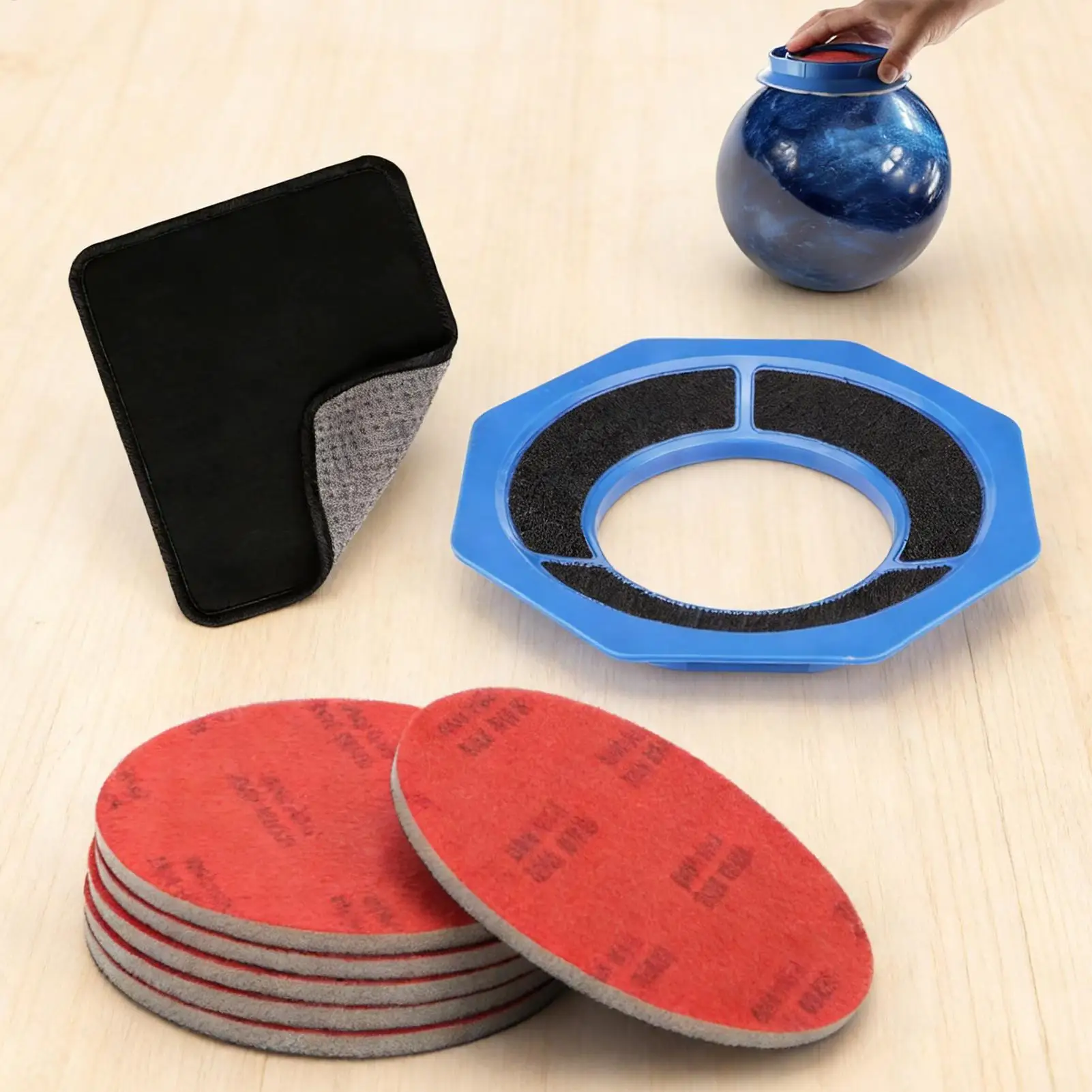 

Bowling Ball Sanding Pads Reusable Portable Universal Polisher Accessories Kit Bowlings Cleaner For Competitions Festival Event