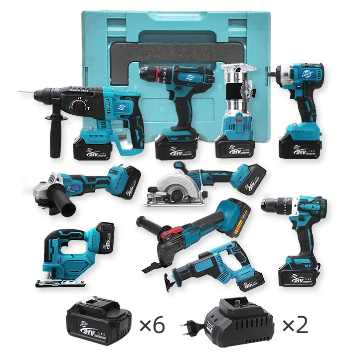 

Cordless Power Tools Combo Kit Battery Power Tool Kits 21V Lithium Battery Power Tools Kit