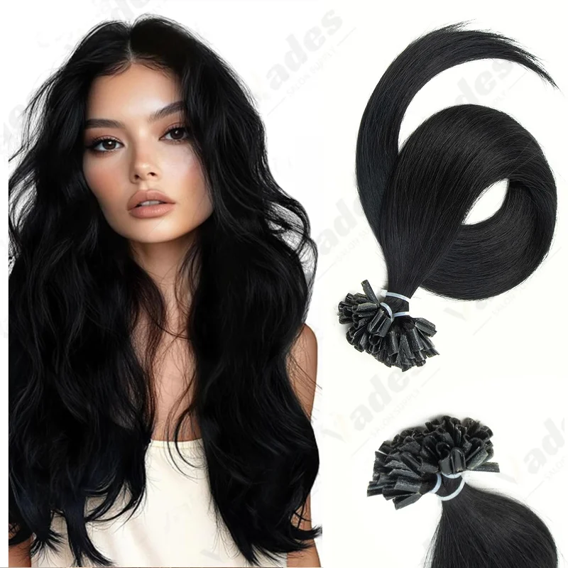 

50 г/упак., U-образные кончики, человеческие волосы, натуральный кератин, U-образные кончики, капсулы для наращивания волос, предварительно скрепленные для женщин, толстый конец