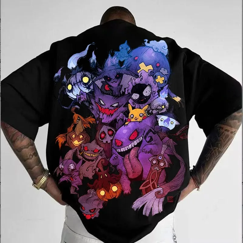 

Pokémon Ghost — футболки с графическим рисунком Type Group черного/белого цвета, унисекс, с короткими рукавами, большие, художественные и стильные для повседневной носки