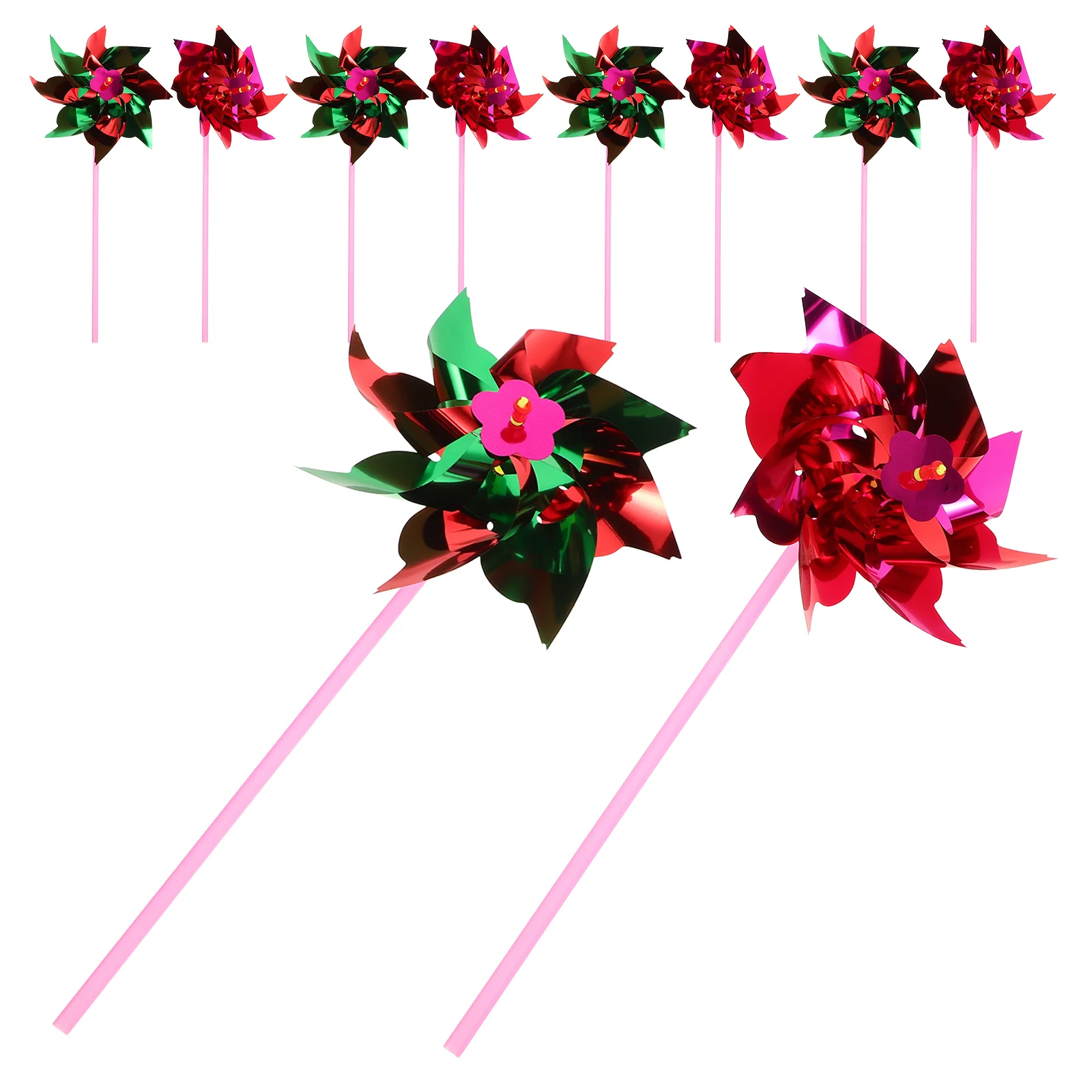 10 pezzi di giocattoli da esterno per vento da prato per bambini Spinner sfuso decorativo Windwill
