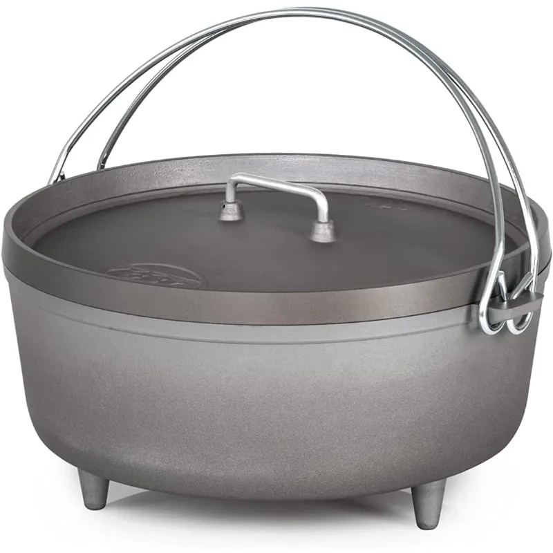 

Hard Anodized Dutch Oven | Heavy-Duty, Non-Reactive, Rust-Free | Perfect for Open Fire, Camp Coals, Home Ov