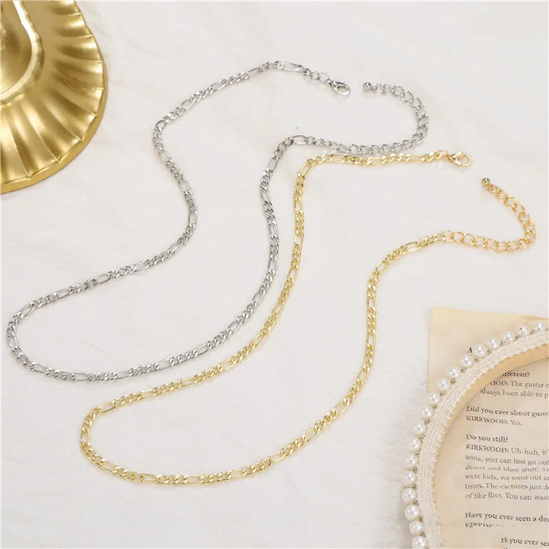 New Classic Men Personality Fashion Plated Gold Necklace Chain Simple Versatile Necklace Jewelry N1424