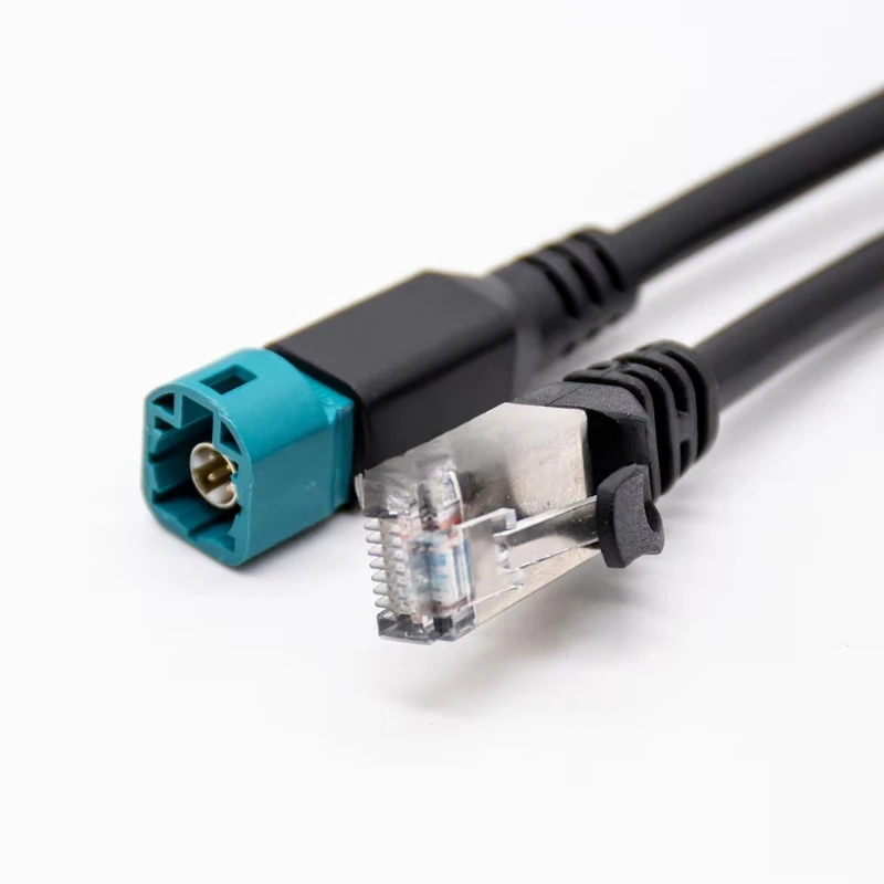 Ethernet cable HSD 4P Z code male to RJ45 male adapter 1m wire cable