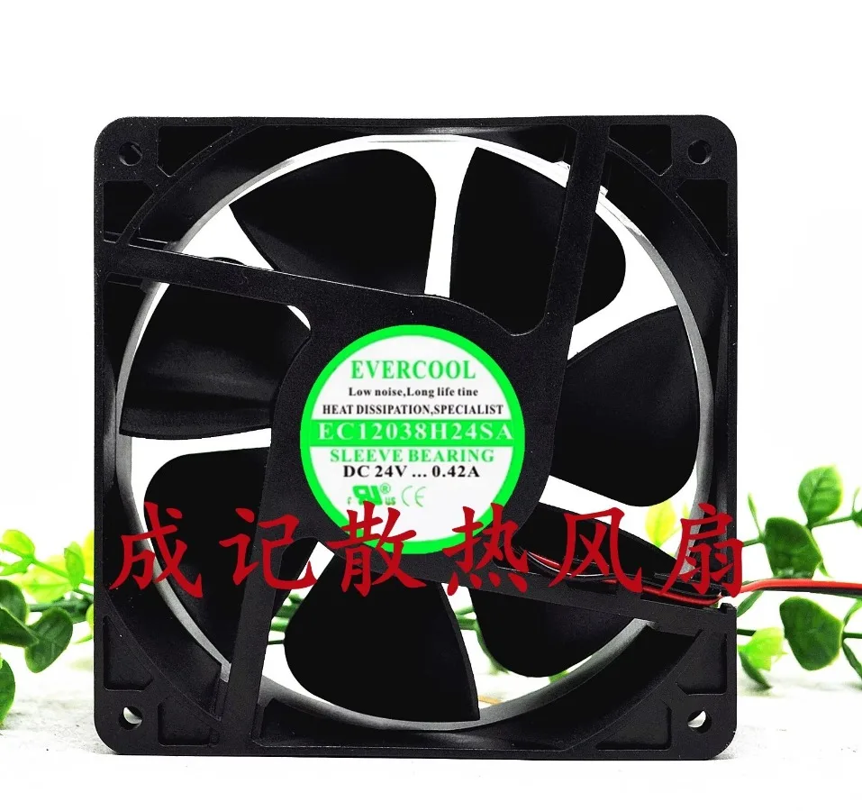 

For EVERCOOL EC12038H24SA 12038 DC24V 0.42A 12CM 2-wire Inverter Cooling Fan