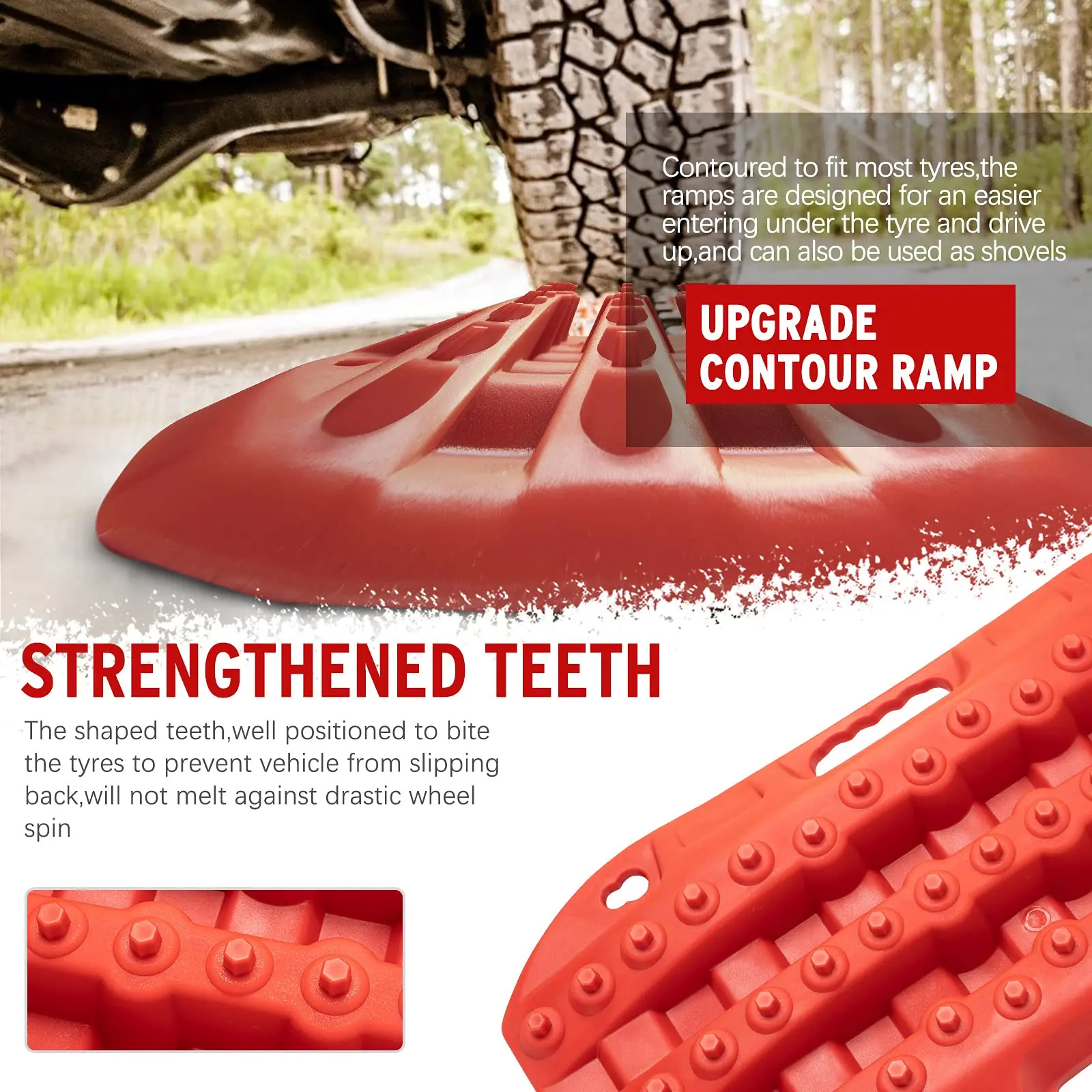 Super-Tough High Strength PP 58cm Car Off Road Accessories Traction Boards Rail Recovery 4x4 Emergency Rescue Tool Snow Sand Mud