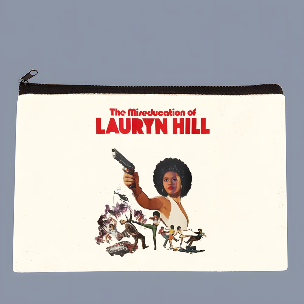 Fugees Refugees Lauryn Hill Sublimation Blank Canvas Makeup Bags Zipper Pouch Pencil Case Blank Craft Bags Cosmetic Pouch For