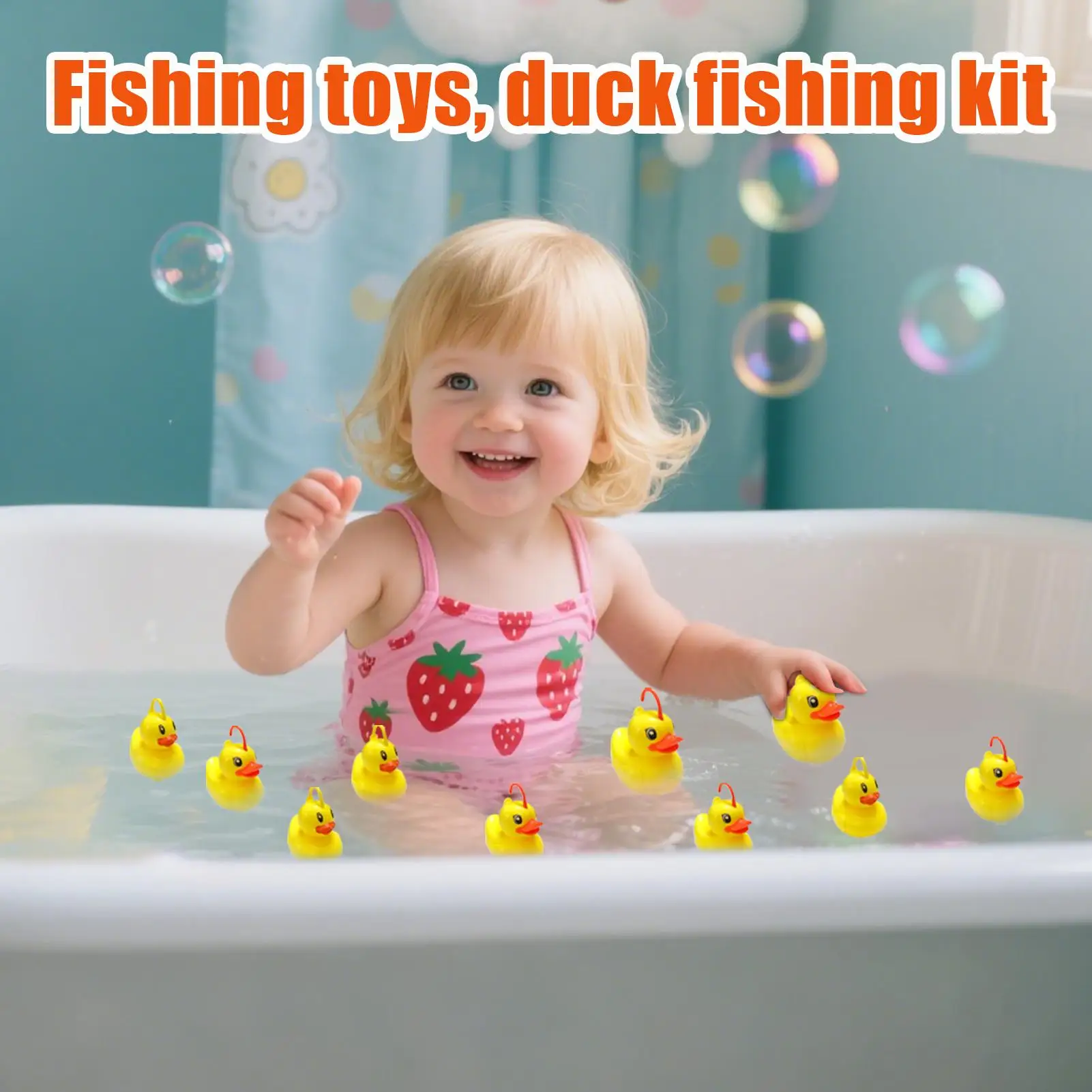 Duck Fishing Game Fishing Toy Interactive Duck Catching for Backyard Pool Bath Pond Lake Beach Outdoor Fun Play Activity
