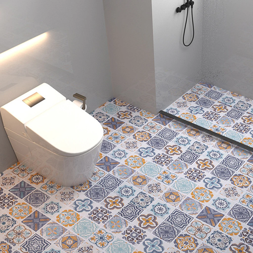 

Waterproof kitchen floor stickers self wear resistant non slip PVC material for high traffic areas size 60cm 1M