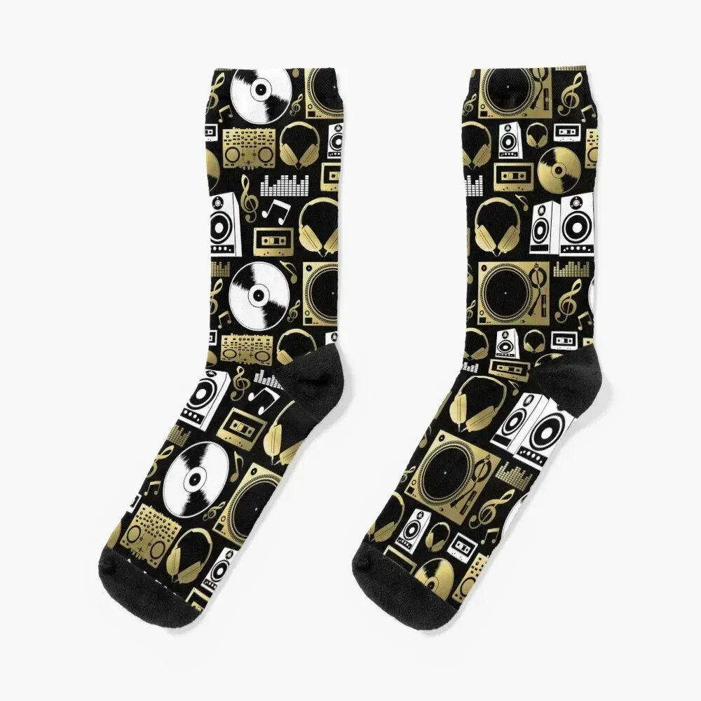 Discjockey Pattern | DJ Music Vinyl Turntables Socks winter gifts Antiskid soccer Socks Men Women's