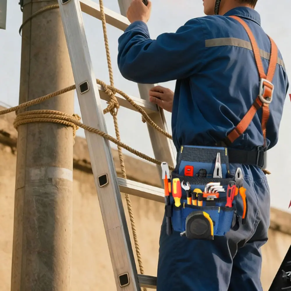 

Регулируемый поясной ремень, ремень для садовых инструментов, многофункциональная сумка для инструментов из ткани Оксфорд, прочный материал, поясная сумка для инструментов с несколькими карманами