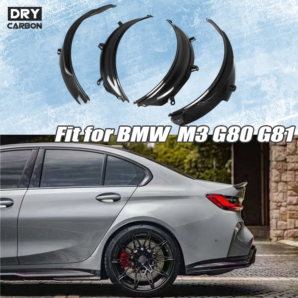 

Сухое углеродное волокно для переднего колеса автомобиля для BMW 3 серии M3 G80 G81 2021 + брызговики переднего колеса, арка для бровей, комплекты кузова крыльев