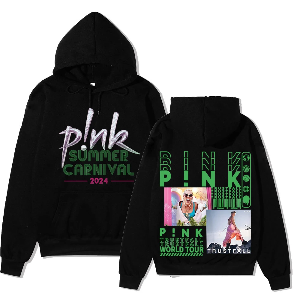 P!nk Pink Album Singer Summer Carnival 2024 Tour Merch Hoodies Trustfall Album Concert Tops