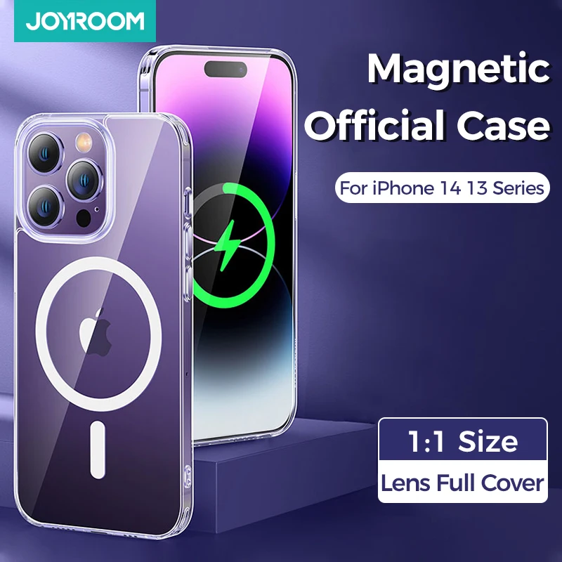 Joyroom magnetický pouzdro pro iPhone 15 14 pro maxi průhledná  pouzdro pro iPhone 15 14 pro maxi pouzdro bezdrátový nabíječka magnetem obal