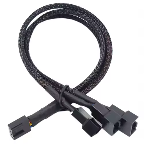 Cylarix PWM Fan Splitter Cable PC 4Pin 1 to 4 Ways Fan Power Extension Adapter Cable Black Sleeved Braided Cable 27cm/10.5 inche - Image 8