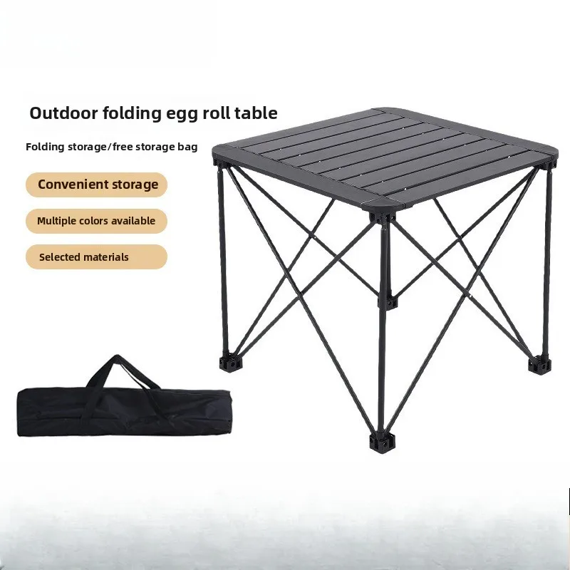 

Outdoor Folding Portable Tables and Chairs Camping Picnic Egg Roll Table Aluminum Alloy Camping Equipment Supplies